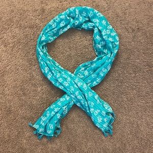 Teal/Aqua Floral Scarf